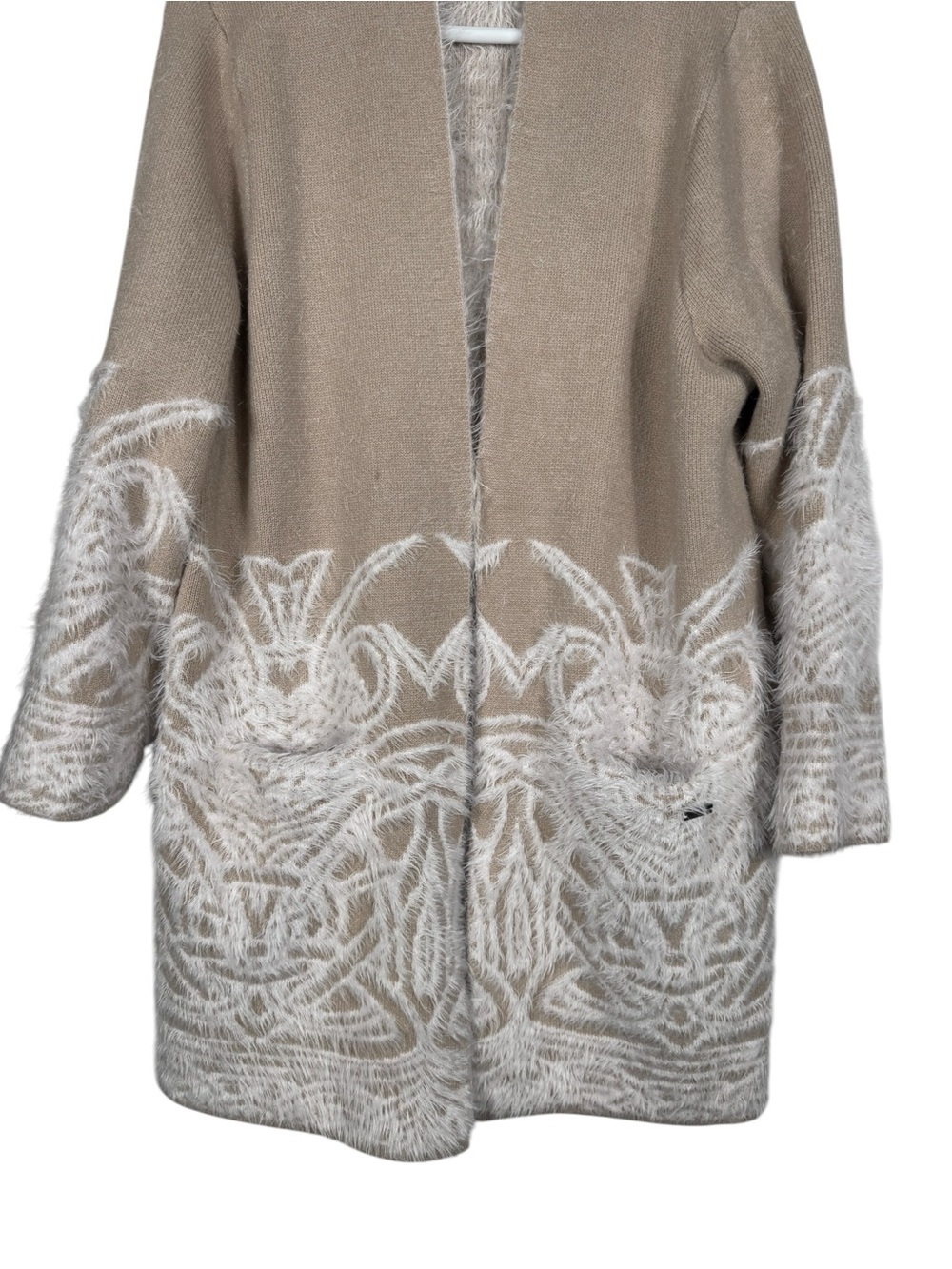 Picadilly Canada Fuzzy Winter Dream Open Front Cardigan, Size 1X - Picture 3 of 8
